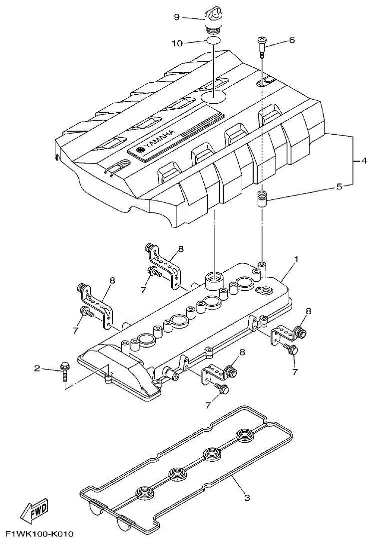 Yamaha FA1800A-M CYLINDER 1 parts diagram